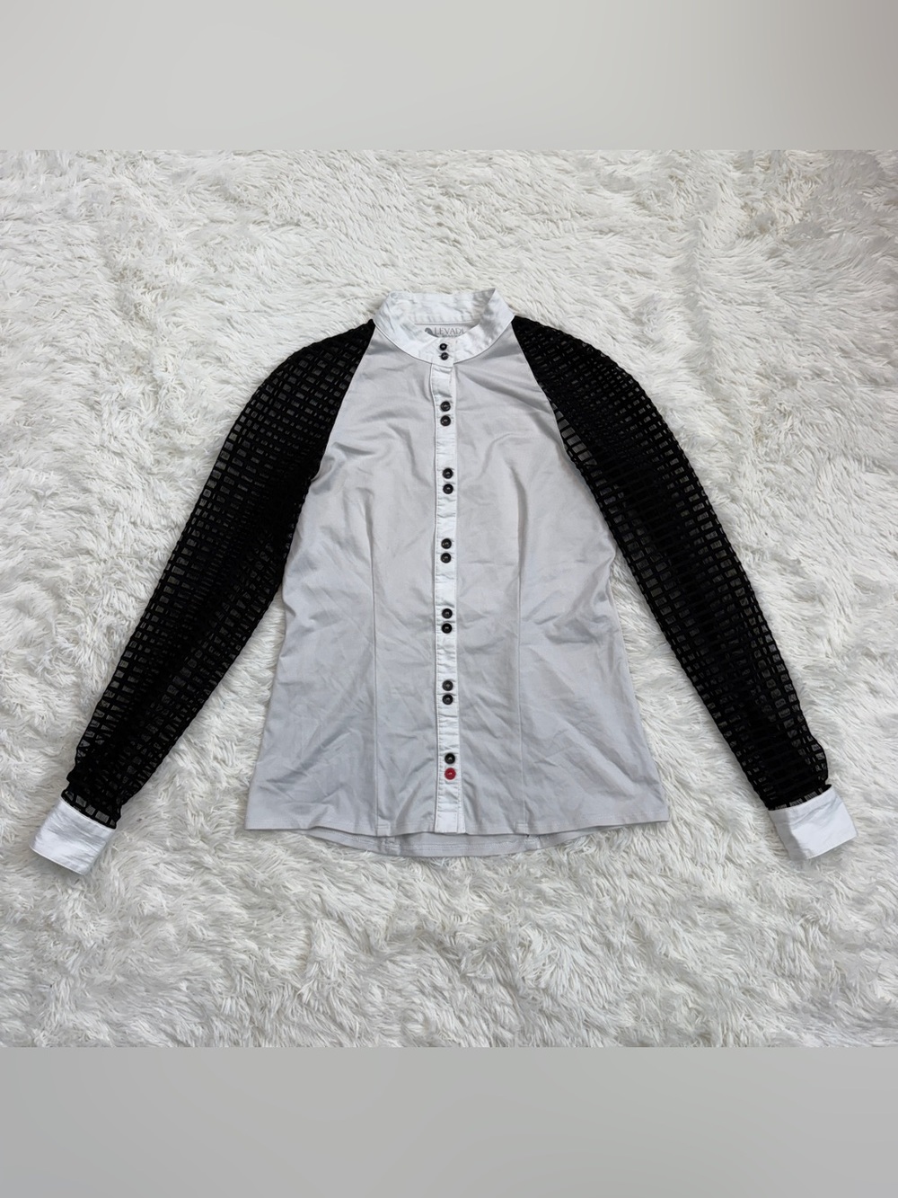 Women’s Large Black/White Levade Long Sleeve Horseback Riding Show Shirt